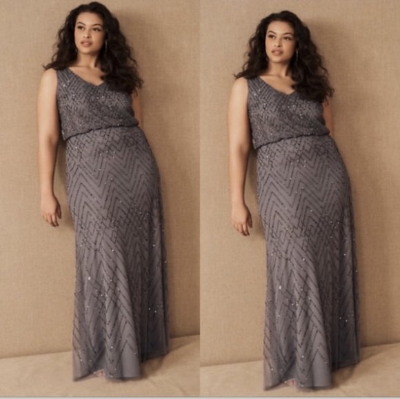 NWT. BHLDN Blaise Beaded Gown, Hydrangea - Picture 3 of 13